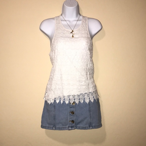 Charlotte Russe White Lace Tank - Picture 2 of 4